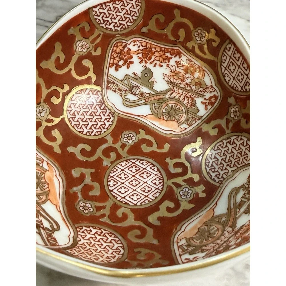 VTG Signed IMARI WARE  BOWL Japan‎ Porcelain Red 